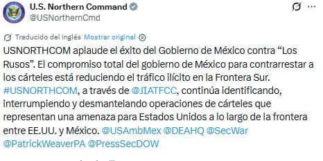 Comando Norte aplaude operativo contra Los Rusos