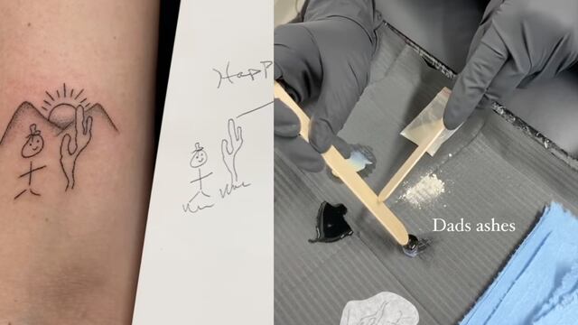 Tatuadora usa cenizas de seres queridos