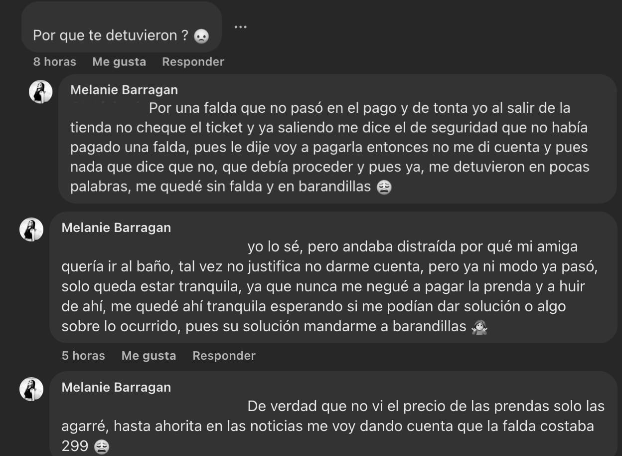 Melanie Barragán explica qué pasó