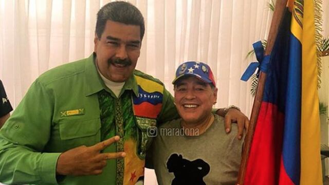 Nicolás Maduro y Diego Maradona.