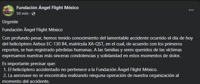 Desplome de helicóptero en Tepetlixpa, Estado de México