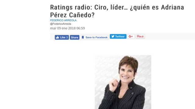 Ya te hablé un poco sobre lo que pienso respecto de Adriana Pérez Cañedo, por quien preguntaste. Espero que sirva de algo mi modesta opinión, como un simple televidente y radioescucha