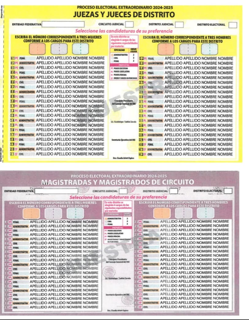 Boletas de la elección judicial