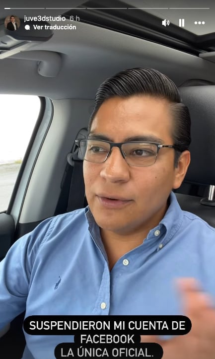 Diego de León acusa que suspendieron su cuenta de Facebook oficial de Juve 3D Studio