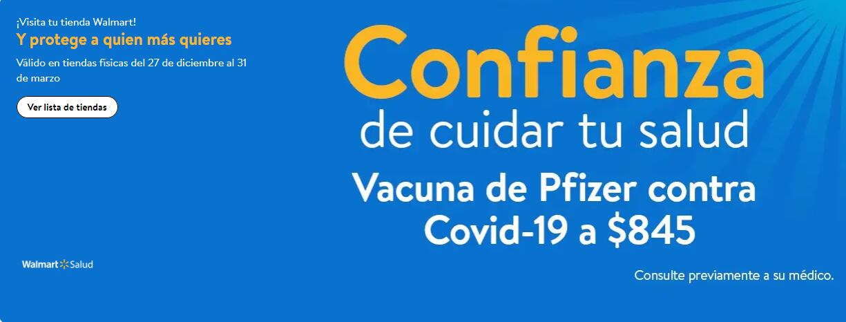 Vacuna Covid de Pfizer también estará a la venta en Walmart