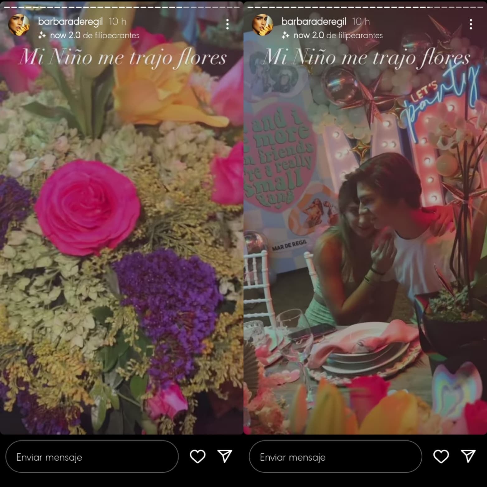 Yerno de Bárbara de Regil le regala flores; queda encantada.