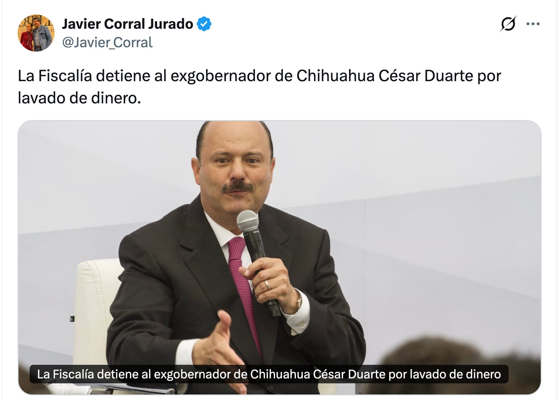 Javier Corral reacciona a César Duarte
