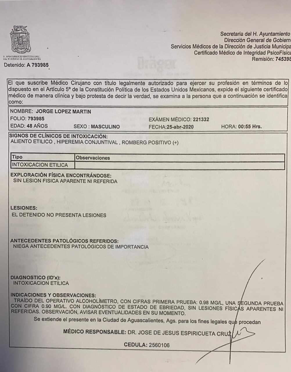Examen médico