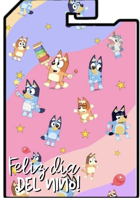 Tarjeta para colgar de Bluey de Día del Niño