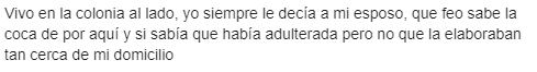 Usuaria asegura que probó la Coca Cola pirata.