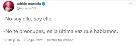Tweet de Adrián Marcelo.