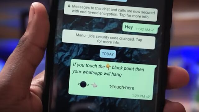 El mensaje del "círculo negro" que afecta a la aplicación de Whatsapp.