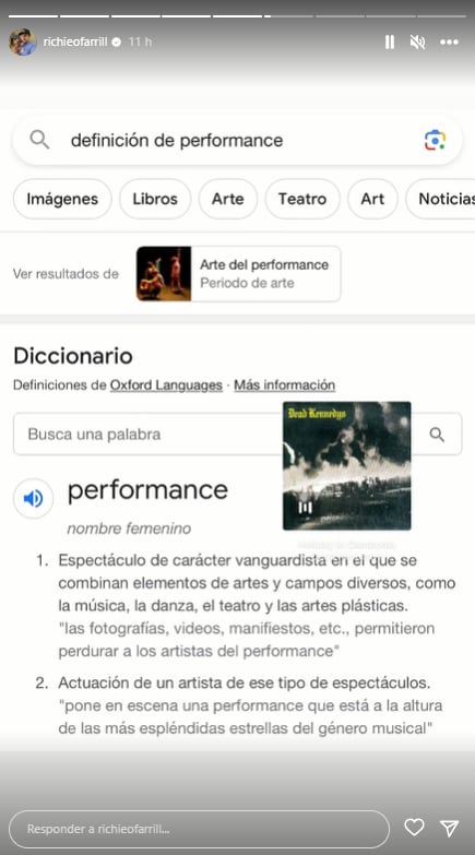 Ricardo O'Farrill muestra la definición de performance.