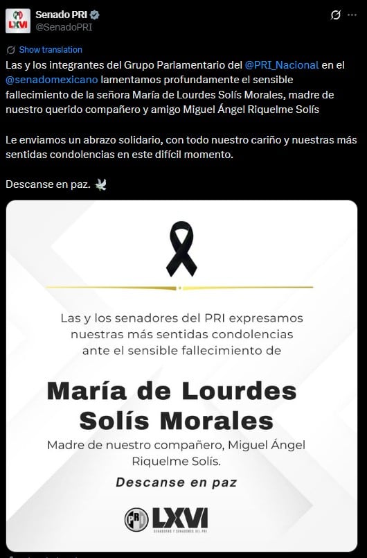 Muere madre de Miguel Ángel Riquelme, alcalde de Torreón