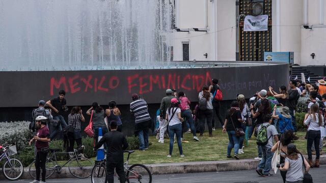 Protesta contra los feminicidios en México.