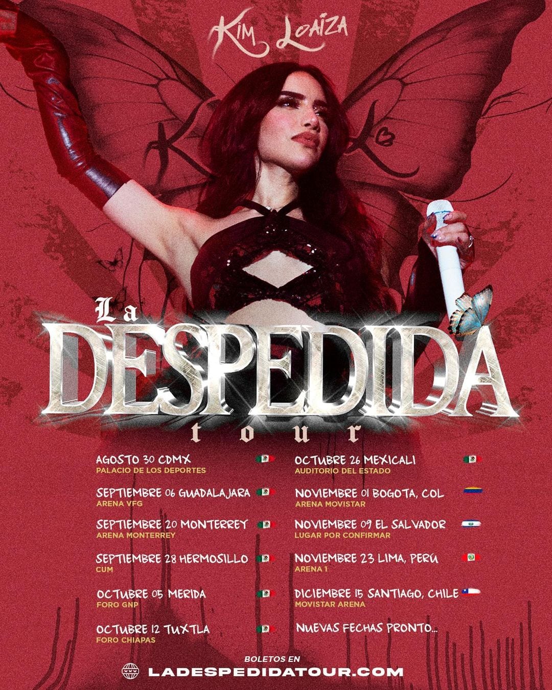 Fechas de La despedida Tour de Kimberly Loaiza