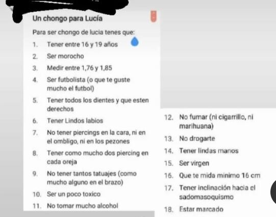 Meme requisitos para ser novio