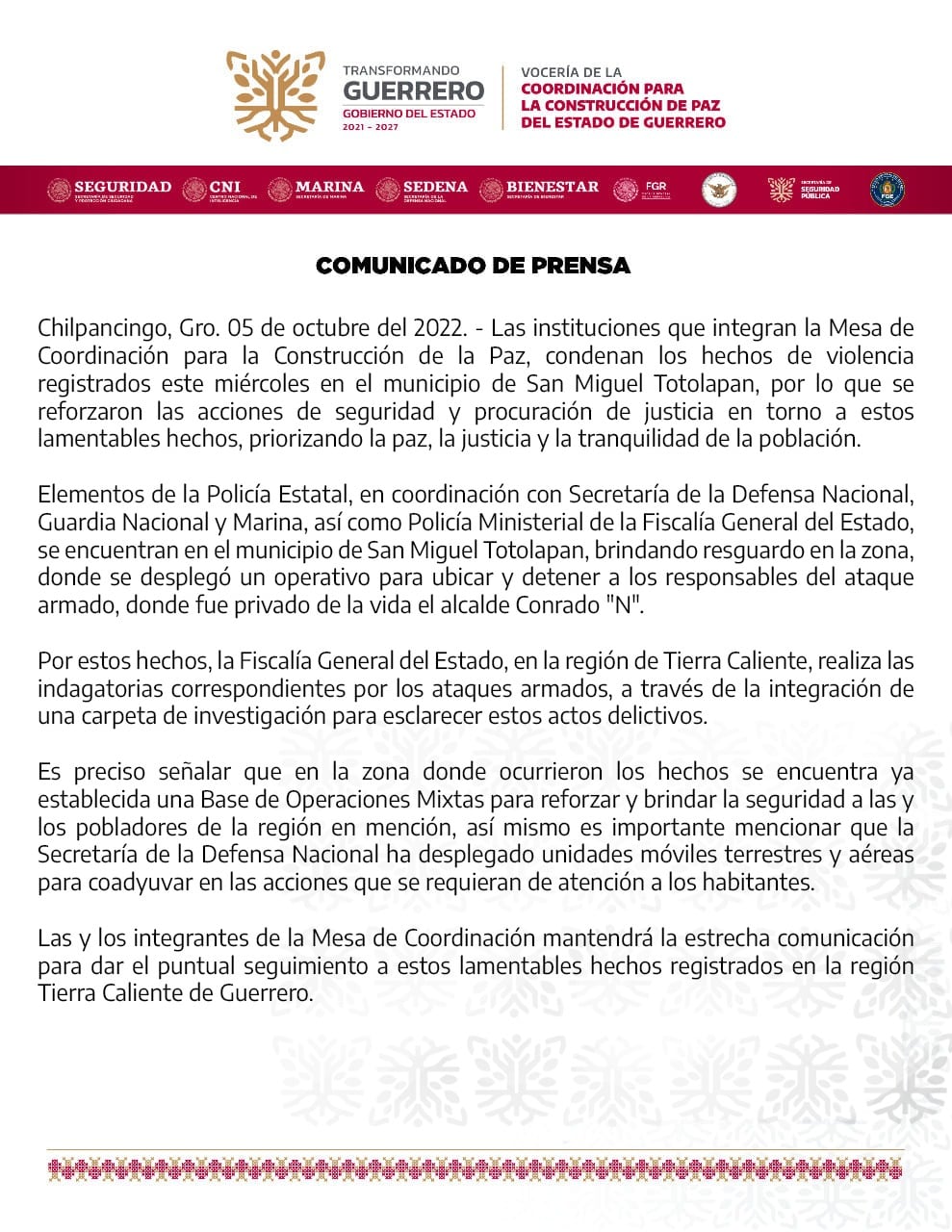 Coordinación para la Construcción de la Paz del Estado de Guerrero