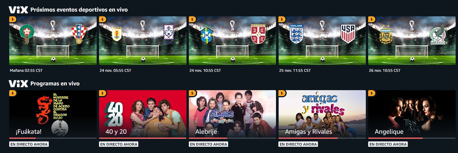 ViX gratis en Prime Video para ver partidos de México en Qatar 2022