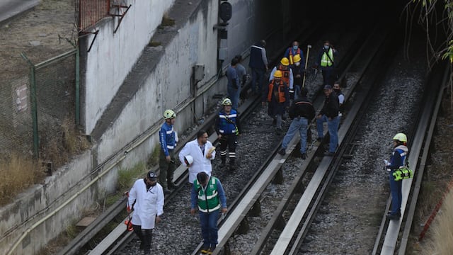 Trabajos en la zona del accidente del Metro CDMX
