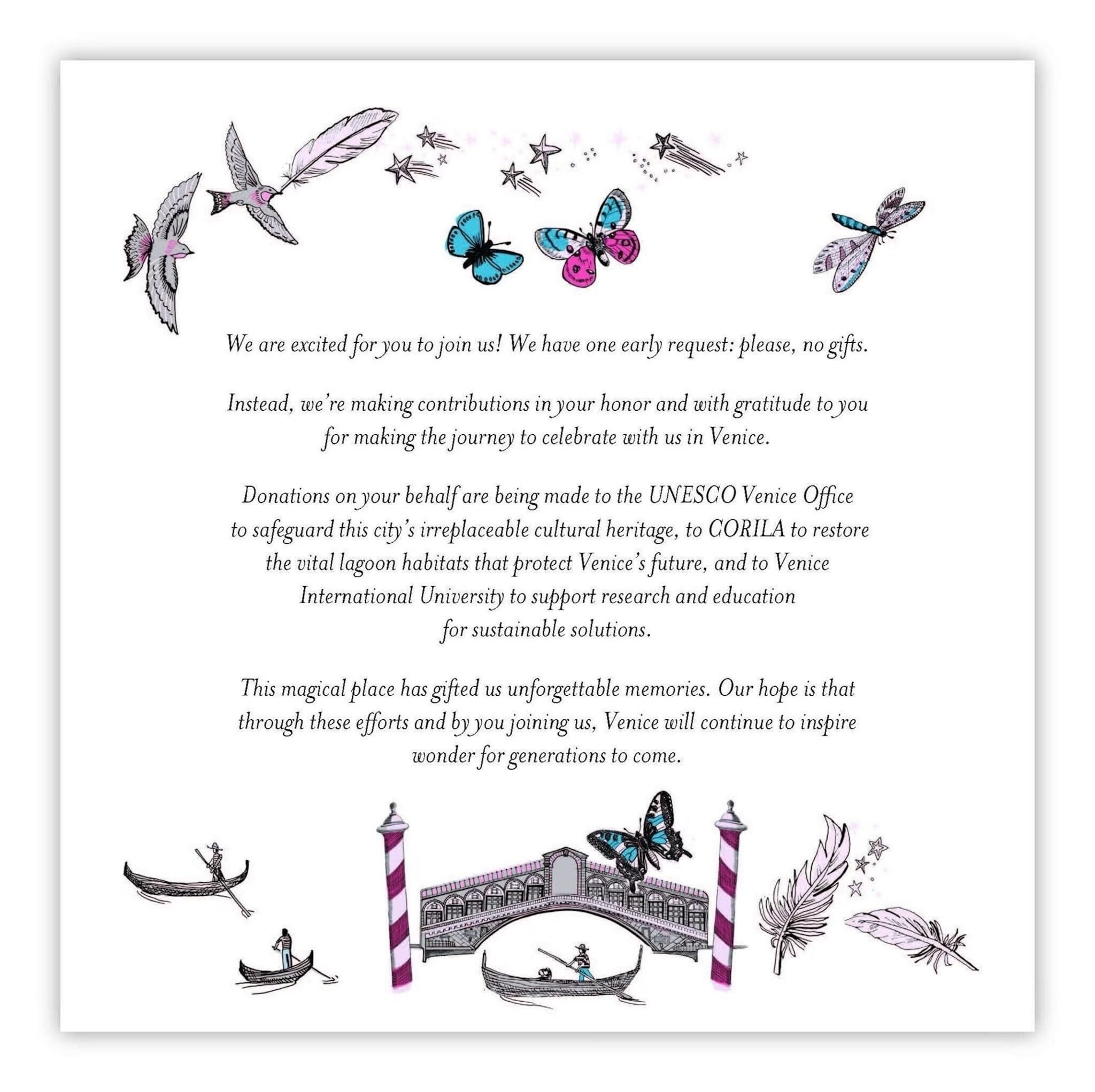 Presunta invitación a la boda de Jeff Bezos y Lauren Sánchez