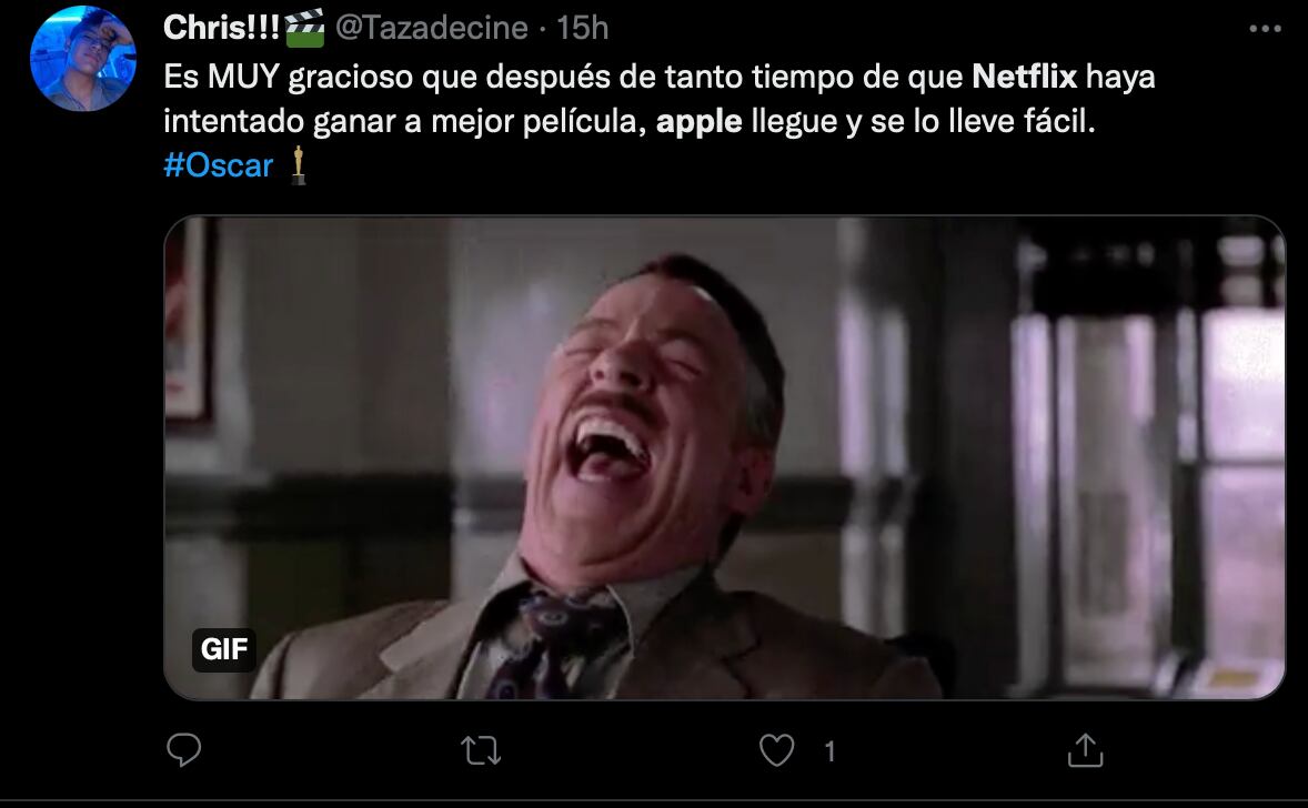Apple TV+ le gana a Netflix con el primer Oscar a Mejor Película de una plataforma y los memes estallan