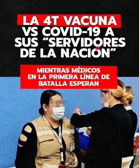 Vacunas a "Siervos de la nación".
