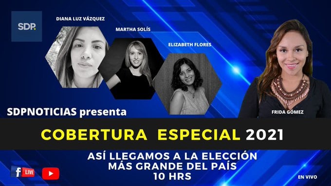 Comentando con Martha Solís, videocolumnista; Elizabeth Flores, Jefa de Redacción de SDP y Diana Luz Vázquez, activista y columnista.