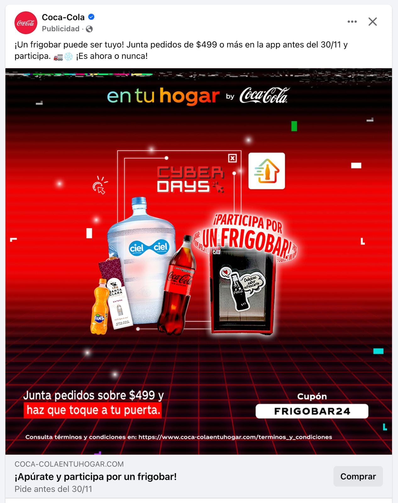 Frigobar Coca Cola 2024 edición especial