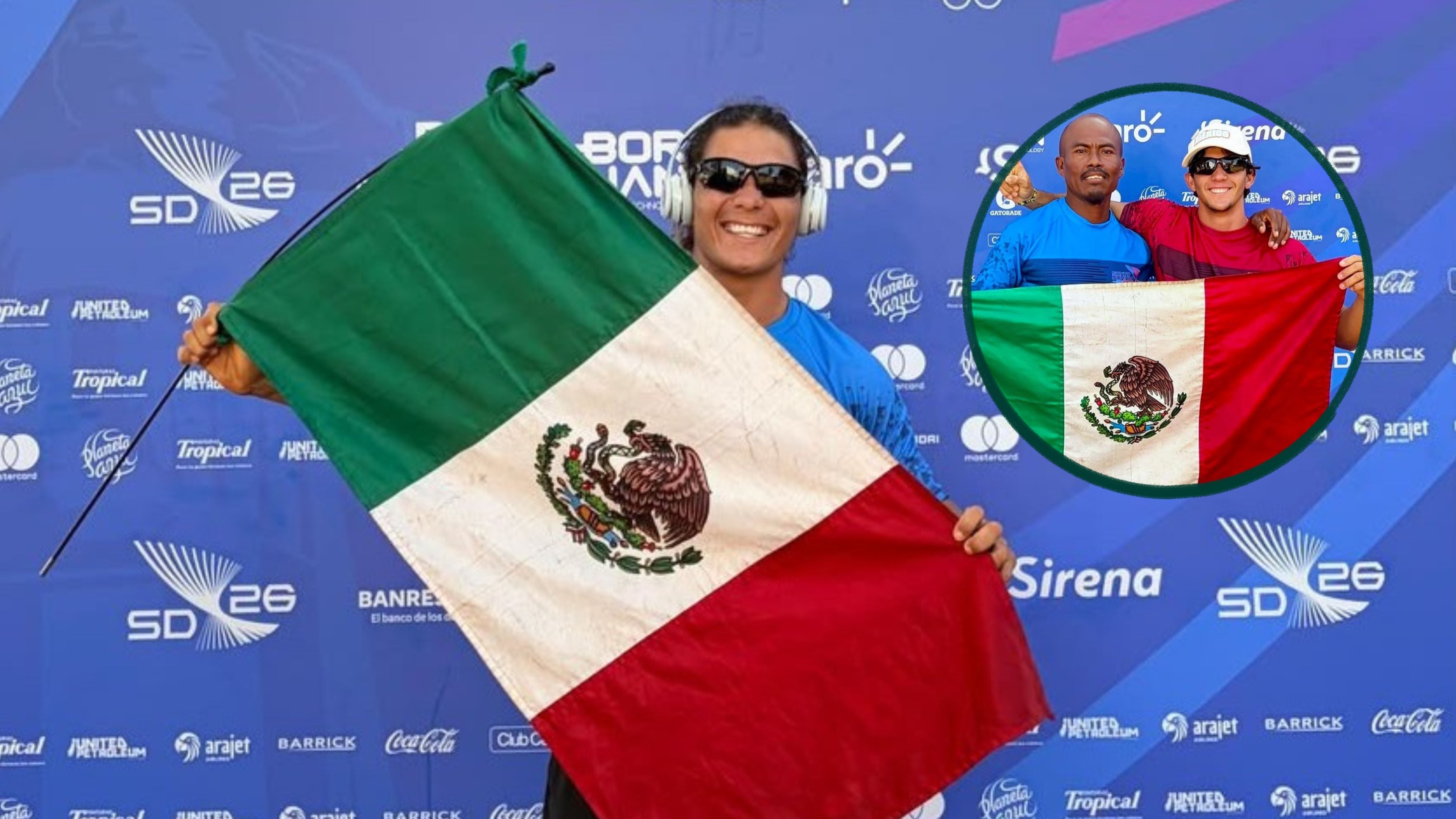 Juan Pablo Melendres y Jonathan Melendres ganan oro para México en el surf de Santo Domingo 2026