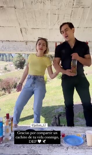 Captura de pantalla del video compartido por Maricella Navarro junto a Julián Figueroa