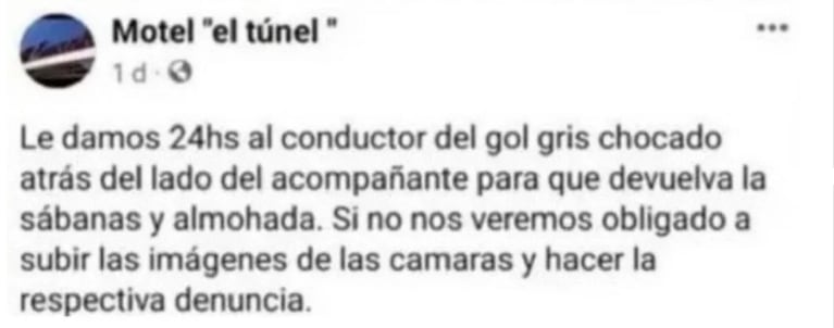 Motel amenaza a pareja que robó un juego de sábanas