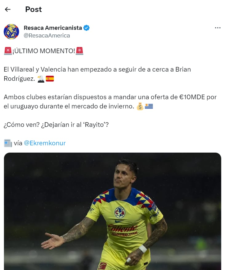 Brian Rodriguez con el Club América