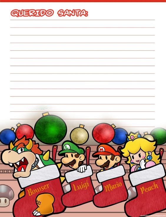 Carta para Santa Claus de Mario Bros