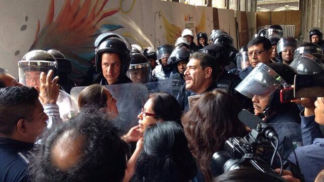 Operativo desplegado en el Palacio de Gobierno de Morelos.