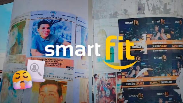 Smart Fit coloca publicidad sobre fichas de desaparecidos en Acapulco.