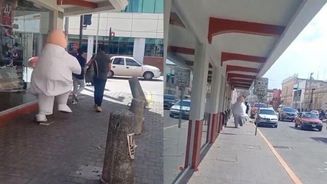 Una botarga de Doctor Simi la persiguió