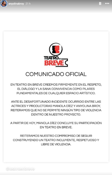 Manola Díez es despedida de Teatro en breve