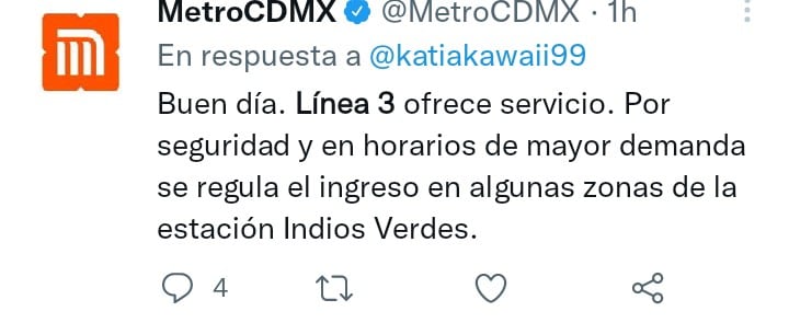 Metro limita acceso a estación Indios Verdes