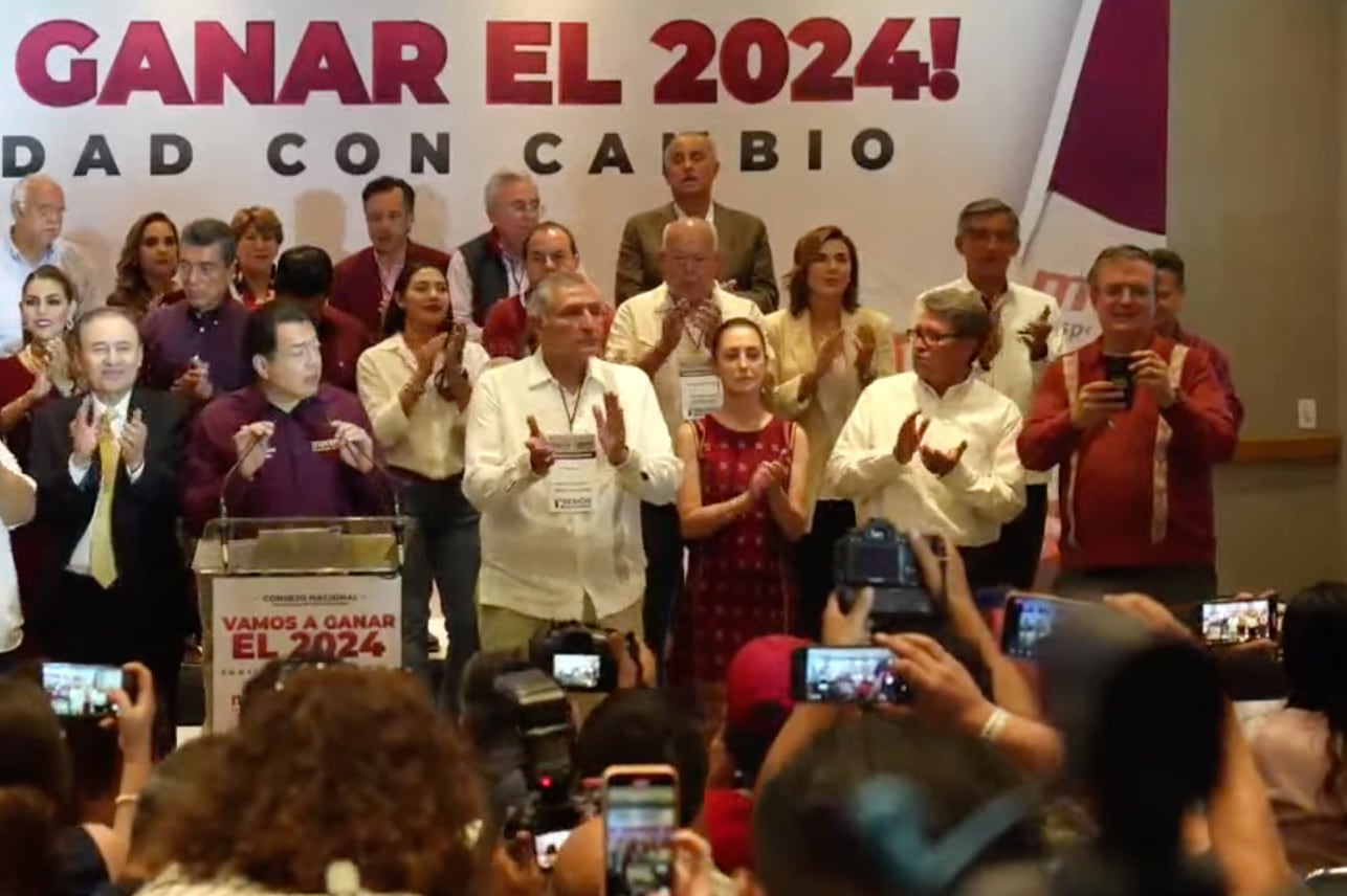 Las corcholatas de Morena en el Consejo Nacional de Morena.