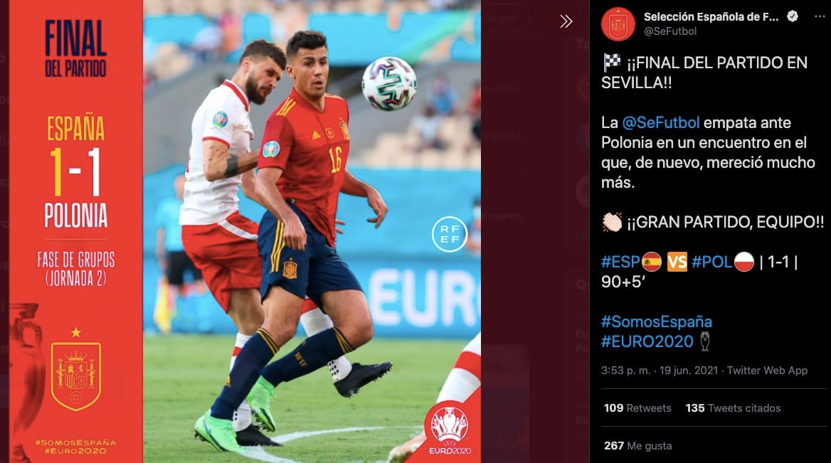 España empató con Polonia en la Euro 2021
