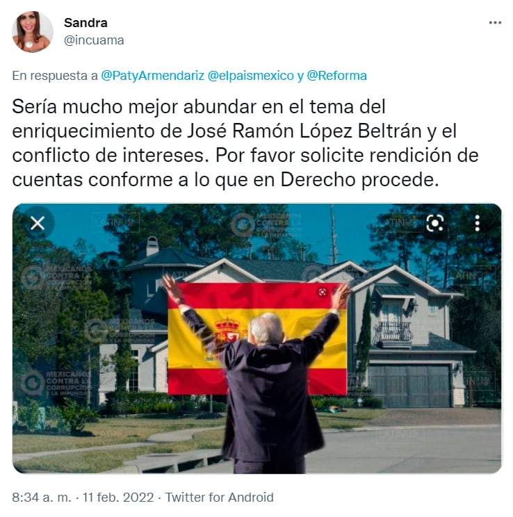 Tuit de ofensa a Patricia Armendáriz