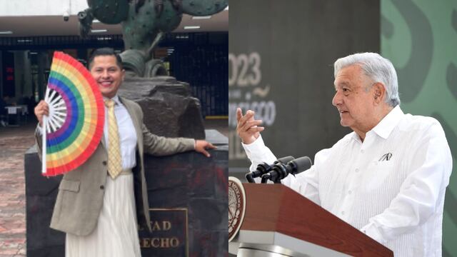 Le magistrade Jesús Ociel Baena Saucedo y el presidente AMLO