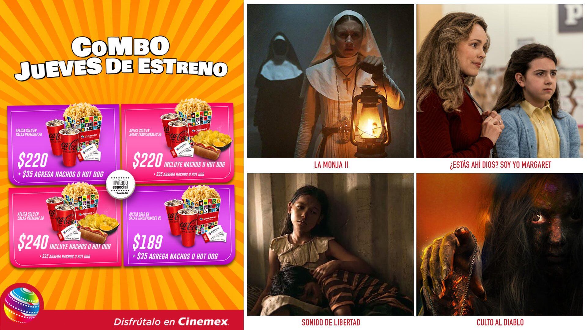 Combos jueves de estreno en Cinemex