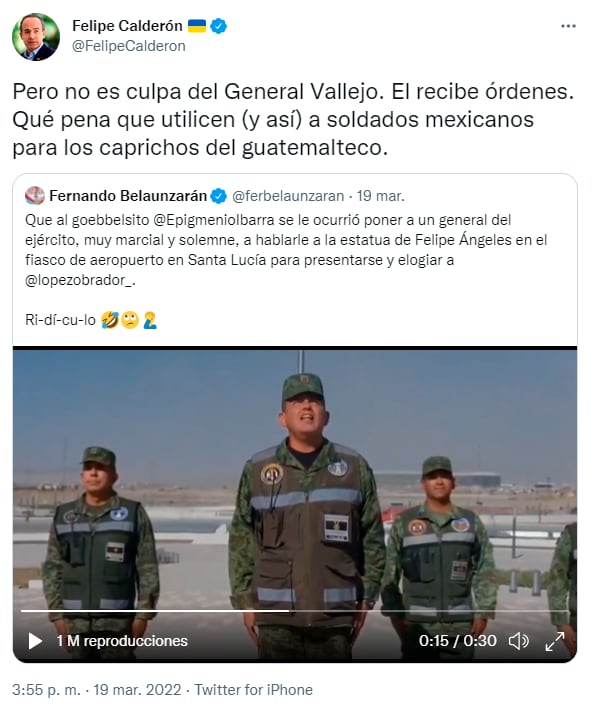 Tuit Felipe Calderón, crítica al documental del AIFA