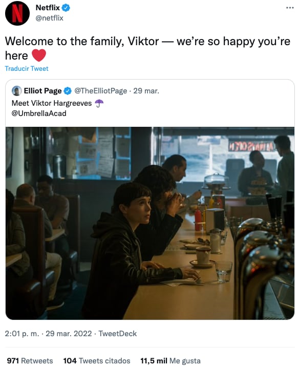 Netflix y 'The Umbrella Academy' dan la bienvenida a Viktor, nuevo personaje de Elliot Page
