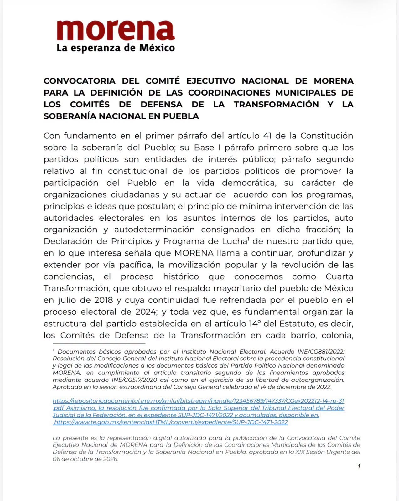 Morena abre convocatoria a coordinaciones municipales para las elecciones 2027