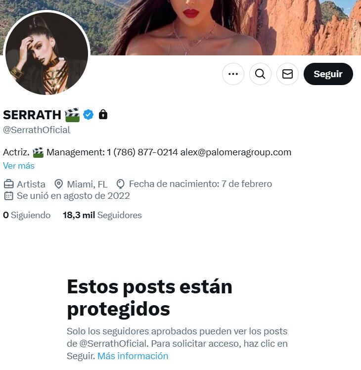 Serrath restringió su perfil de X