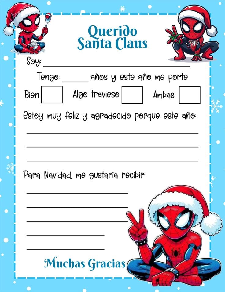 Carta para Santa Claus en Navidad