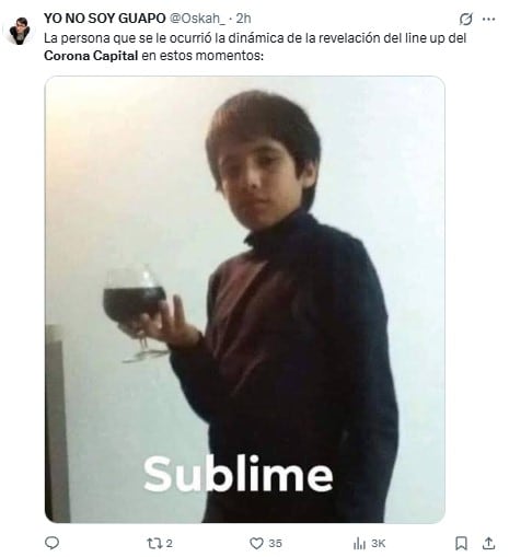 Memes por el cartel del Corona Capital 2025